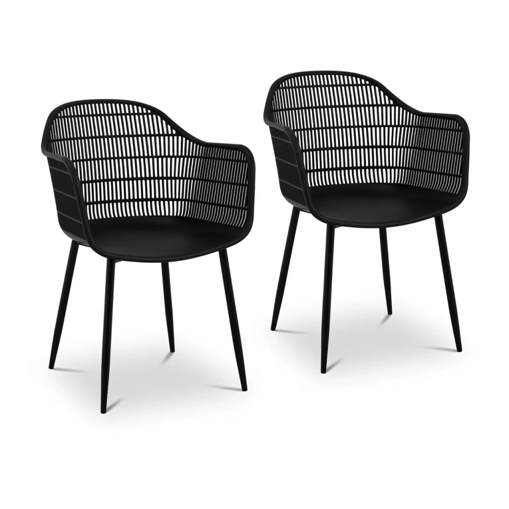 Set di 2 sedie da pranzo 150 kg max nero 14_0000874