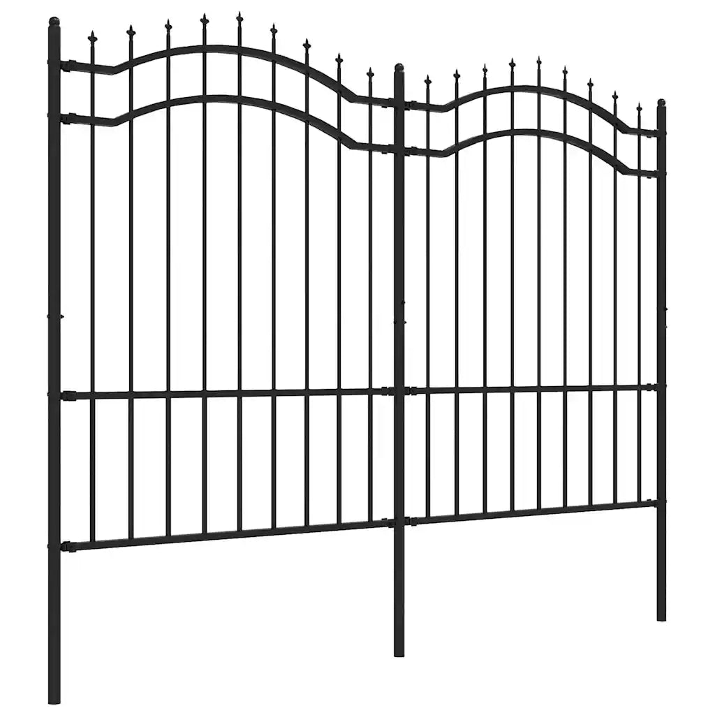 Recinzione da Giardino Woerden con Punta a Lancia Nera 240x150 cm in Acciaio 151082