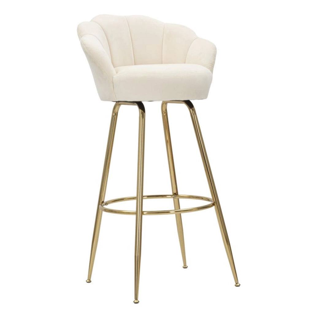 Sgabello Alto VKH451, Beige, Metallo, 55x53x110 cm