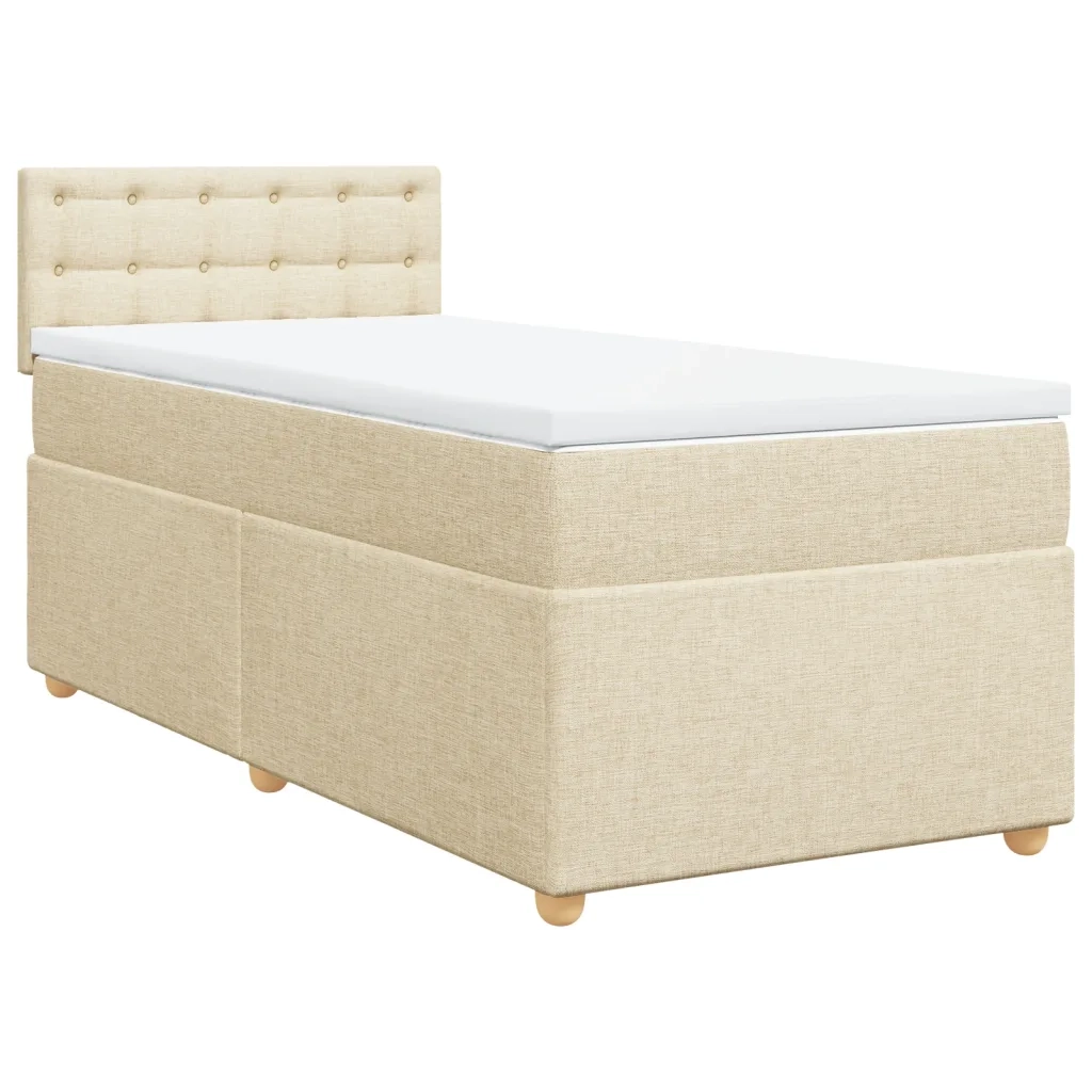 Giroletto a Molle con Materasso Crema 90x190 cm in Tessuto 3288854
