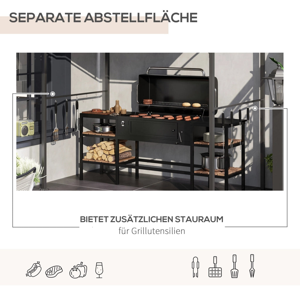 GAZEBO Grill 215x150 cm Beige in poliestere con 10 ganci