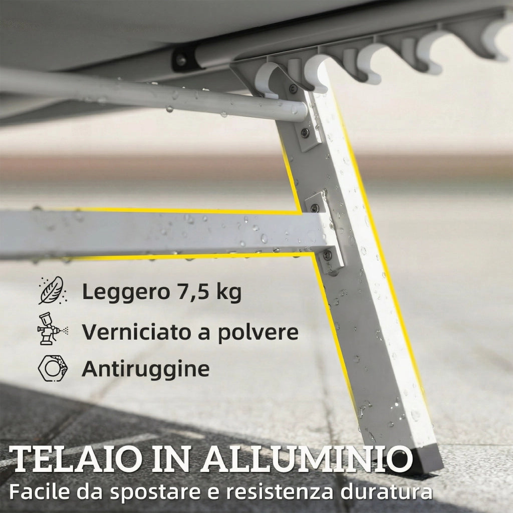 Sdraio Imbottita ¨C zephmum ¨C Grigio Chiaro, Alluminio