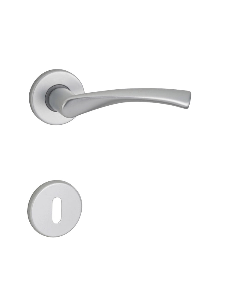Maniglia su rosetta tonda Canopee, Argento F1, alluminio - THIRARD
