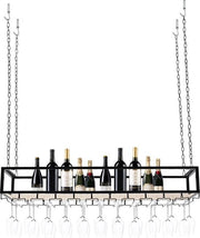 Wijnrek per Plafone - Supporto per Bicchieri da Vino - Wijnrek per Plafone - Riga per Cucina - 120 x 25 x 22 cm - Capacità di Carico 75kg