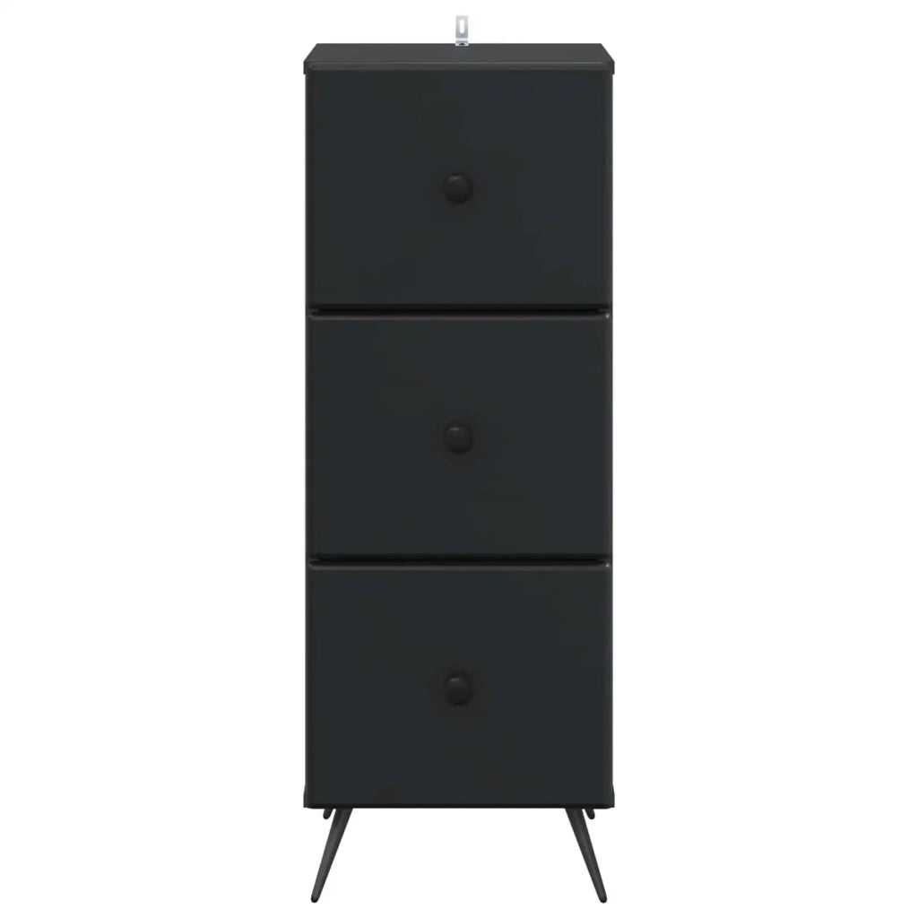 Mobile con Cassetti Nero 33 x 34,5 x 90 cm Legno ingegnerizzato