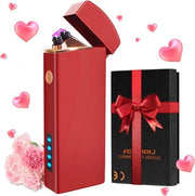 Accendino plasma con indicatore batteria USB caricabile - impermeabile, rosso, per uomo e donna