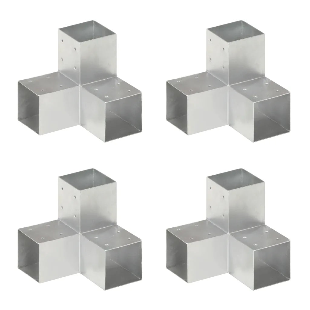 Connettori per Pali a Forma di Y 4 pz Metallo Zincato 91x91 mm cod mxl 59114