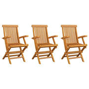 Sedie da Giardino 3 pz | Sedie da Esterno in Legno Massello di Teak