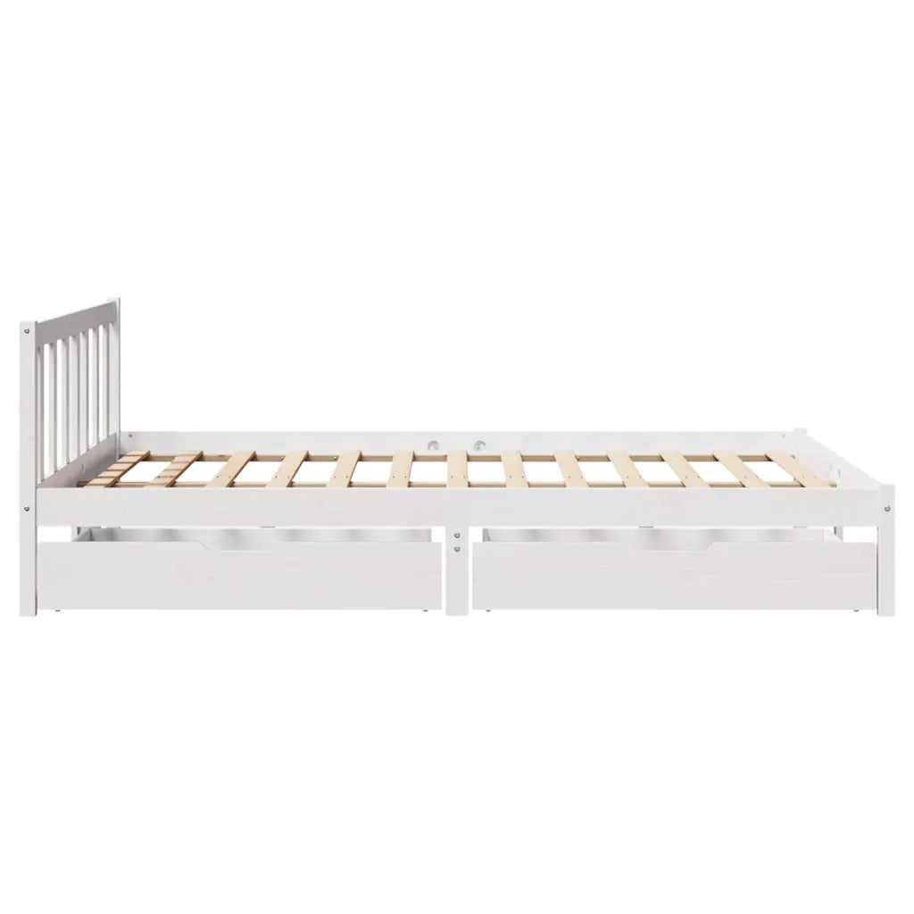 Letto senza Materasso-Struttura Letto Bianco 150x200 cm Legno Massello di Pino 405087
