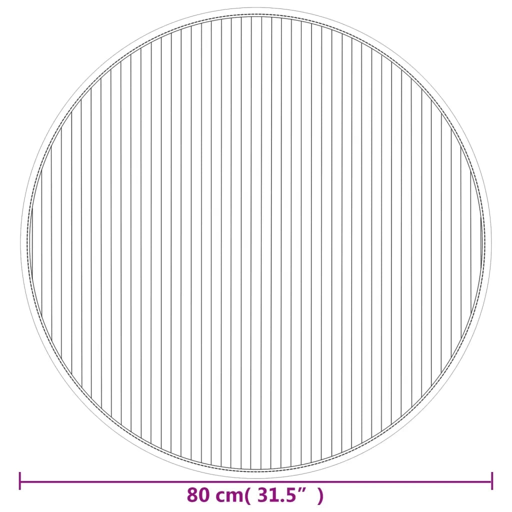 Tappeto Rotondo Naturale Chiaro 80 cm in BambÃ¹