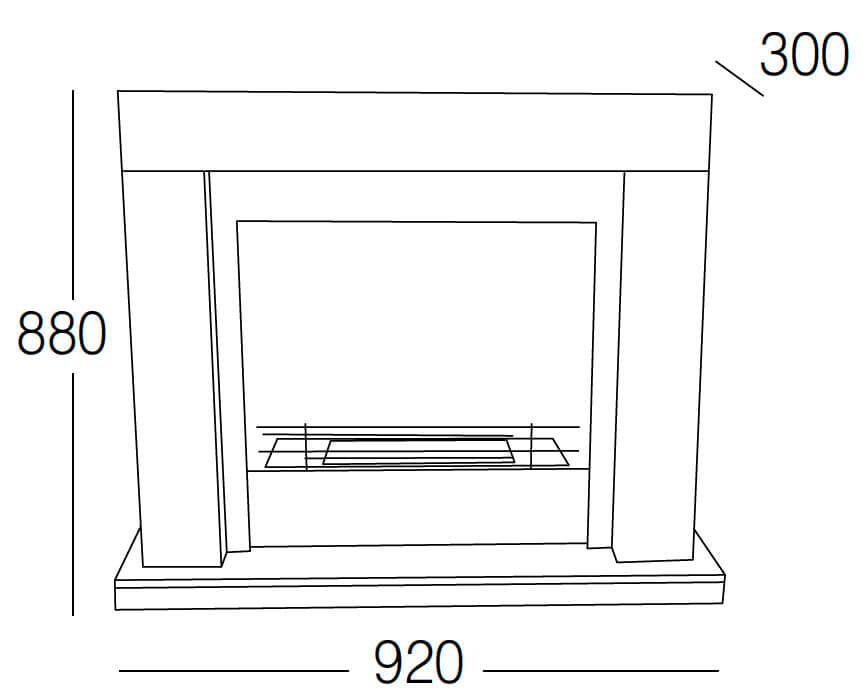 Camino a Bioetanolo da Pavimento 100x30x88 cm Karlsen Udine Bianco