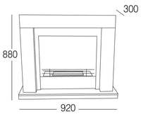 Camino a Bioetanolo da Pavimento 100x30x88 cm Karlsen Udine Bianco