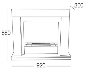Camino a Bioetanolo da Pavimento 100x30x88 cm Karlsen Udine Bianco