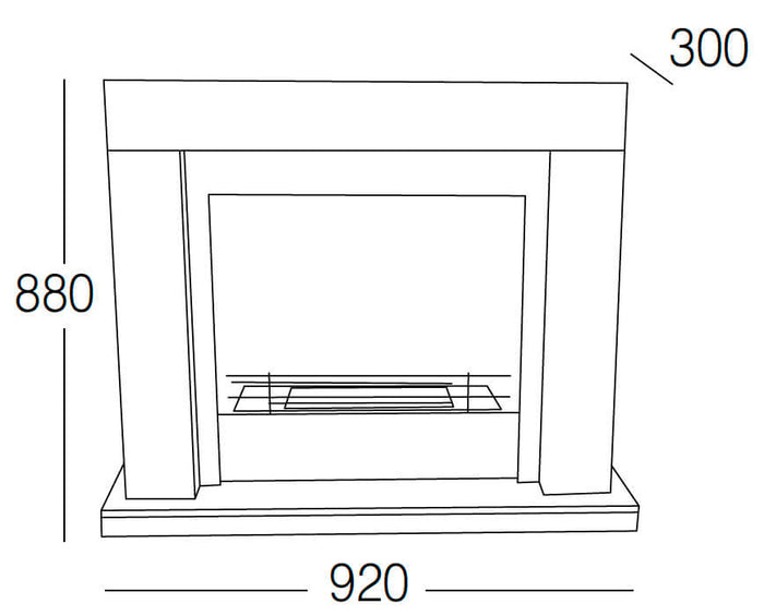 Camino a Bioetanolo da Pavimento 100x30x88 cm Karlsen Udine Bianco