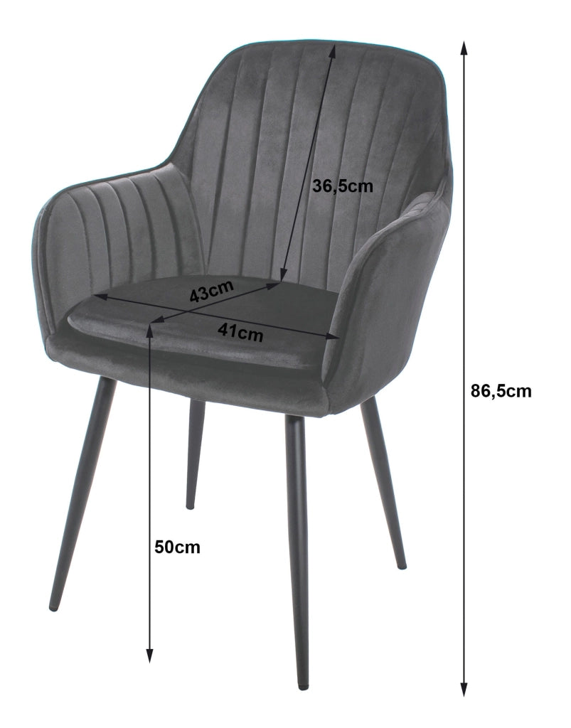 Sedia Valora LUGO in velluto nero dal design ergonomico per il soggiorno