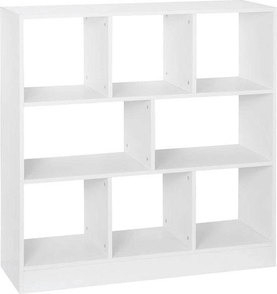 Cassettiere da Libri con 8 Ripiani - Armadio per Ripostiglio - Cassettiera con Ripiani - Bianco 97,5x30x100 cm