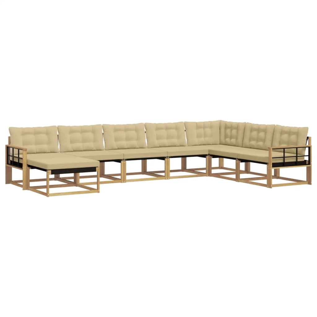 Set di divani da esterno 8 pz Bianco e Beige 3388979