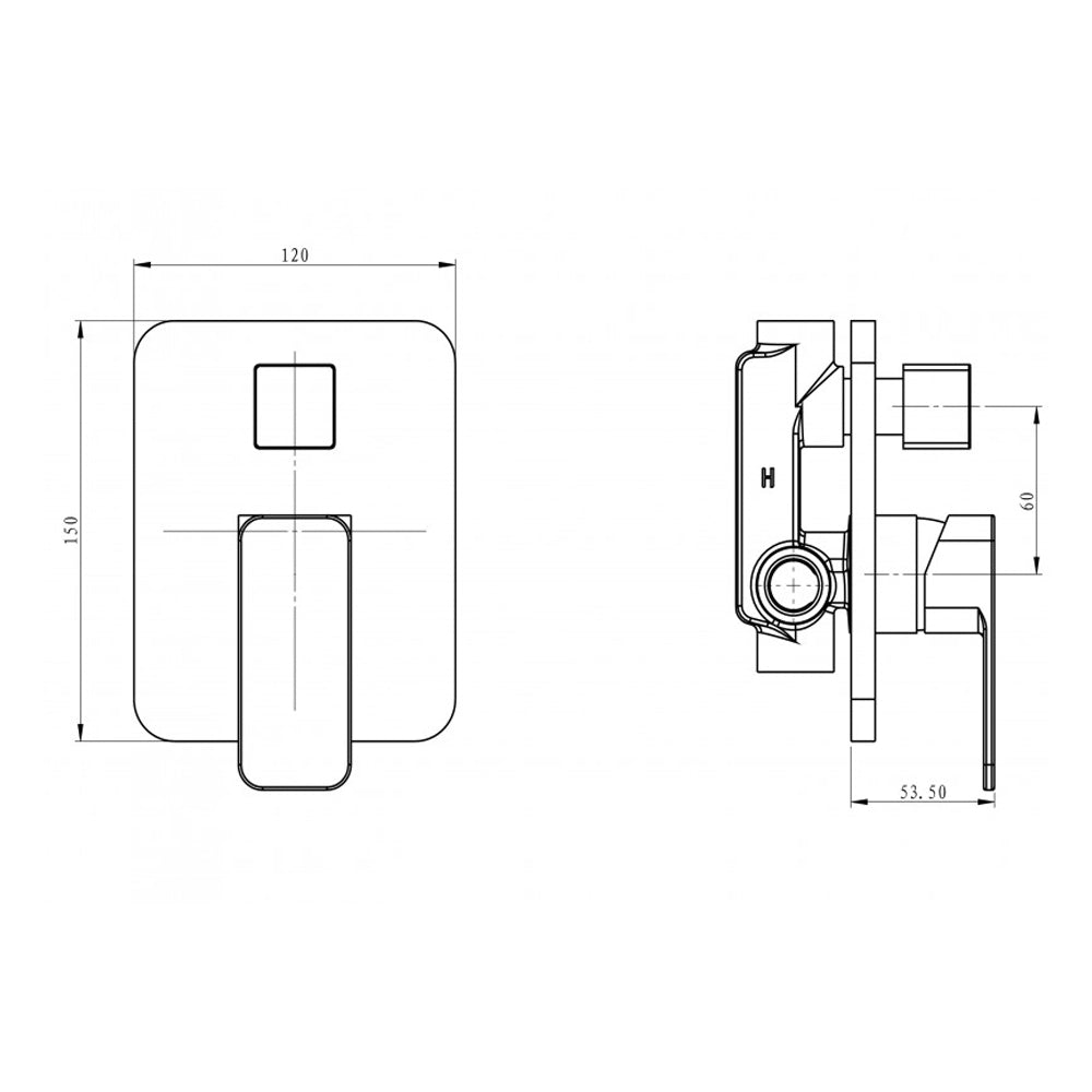 Kit doccia square 4 completo di soffione doccetta e miscelatore con deviatore francia