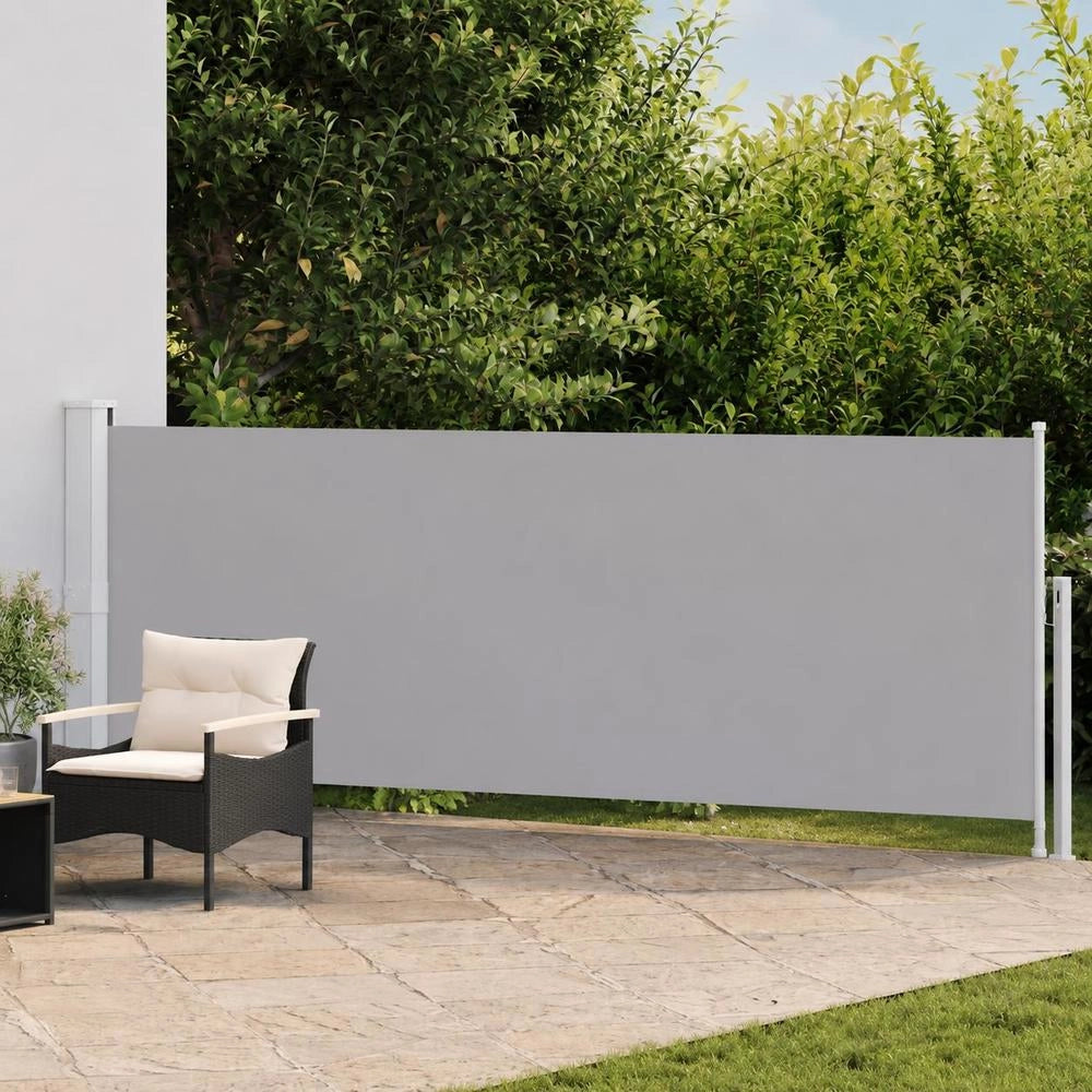 Extendable Side Awning 140x500 Cm Grey