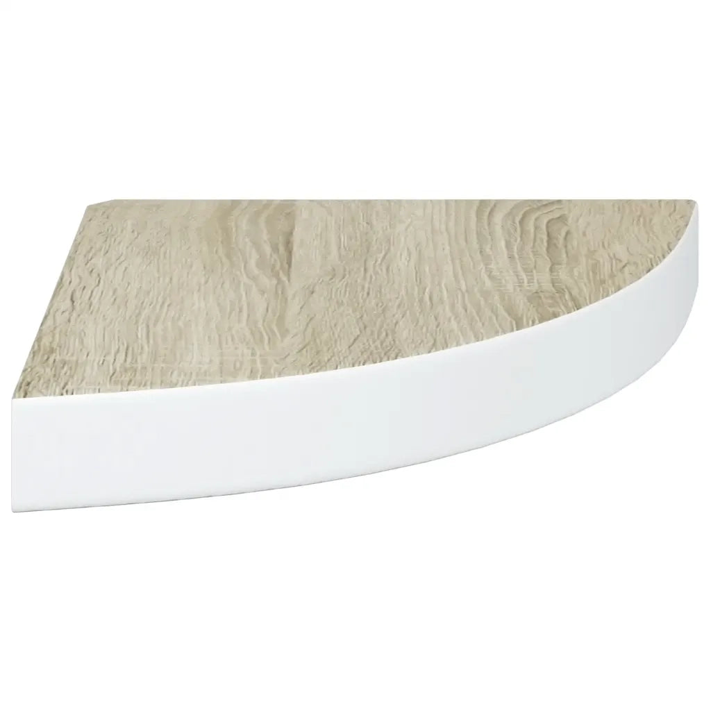 Mensola Angolare Rovere e Bianco 25x25x3,8 cm in MDF cod mxl 32954