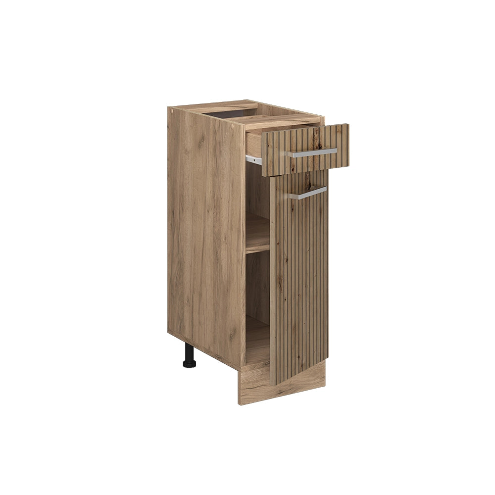 Vicco Mobiletto base per cucina Rovere artigianale 30 cm senza piano di lavoro