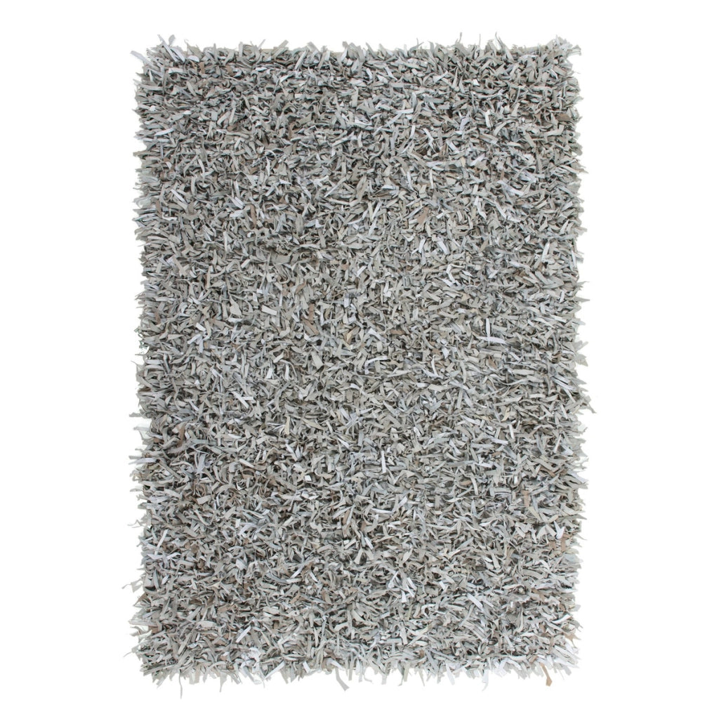 Tappeto Shaggy Rodeo 300 in vera pelle grigio