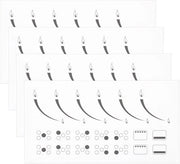 Set di Ringhiere in PVC trasparente - 4 Set - 6 Etichette di Ringhiere (38x33mm) - 14 Etichette Quadrati Nere (12x16mm) - Facile da applicare