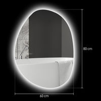 Specchio da Bagno 80x5x60 cm Illuminato a LED 3 Tonalità in Vetro Temperato Argento