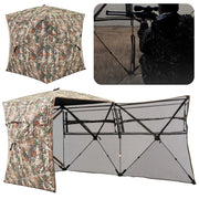 Capanno da caccia portatile 148 x 148 x 170 cm vista a 360° facile da montare stile mimetico tessuto Oxford verde 20_0017854