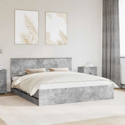 Struttura del letto con cassetto Grigio cemento 200 x 200 cm