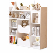Scaffale bianco per bambini per giocattoli, libri e accessori con 9 scomparti