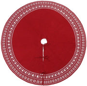 Abito da albero di Natale, 122 cm, coperta da albero di Natale a maglia, rotonda, albero di Natale, modello neve, grande tappeto da albero di Natale, adatto alle decorazioni di Natale e Capodanno, rosso.