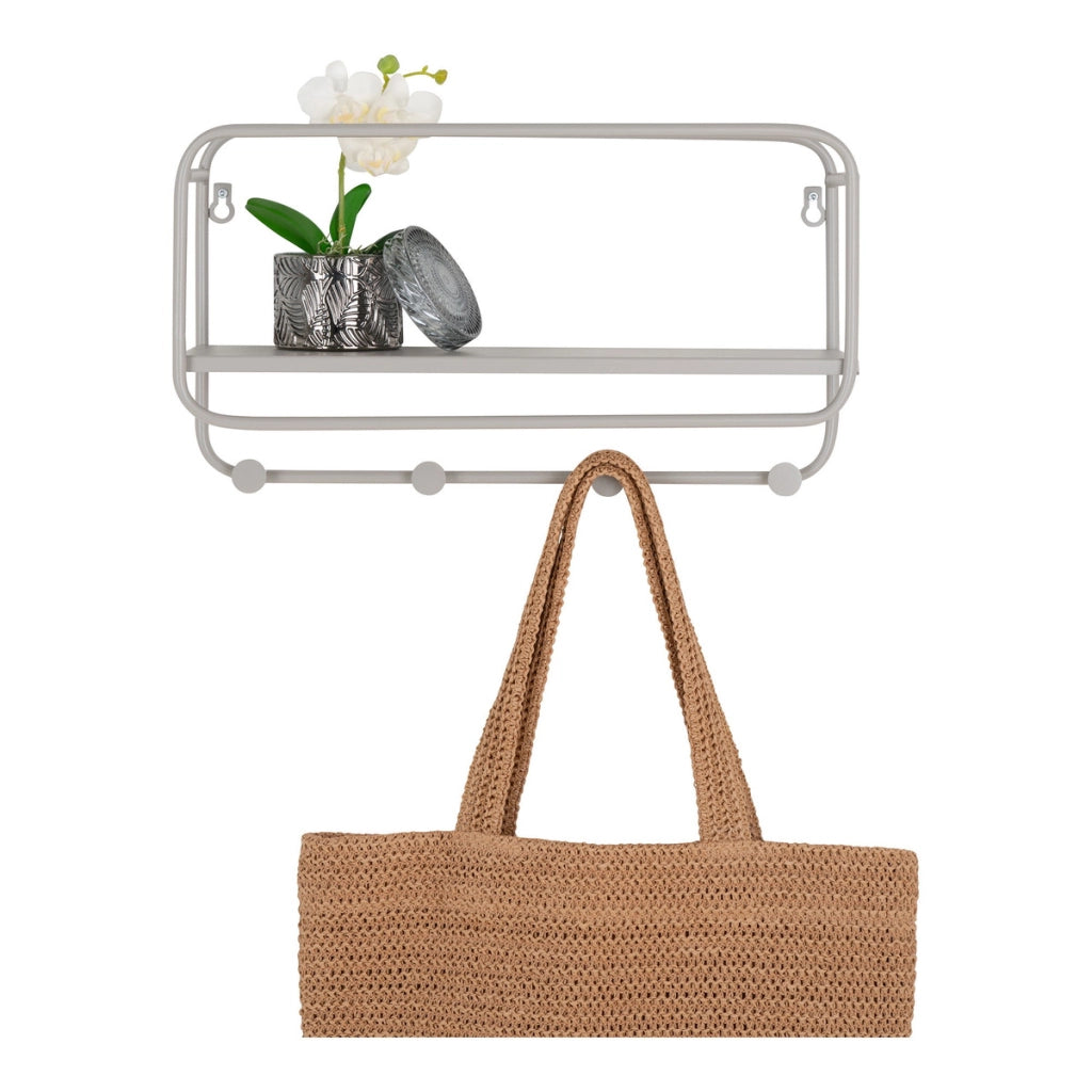 Appendiabiti da Parete Feira, Grigio, Metallo, 15x45x25 cm