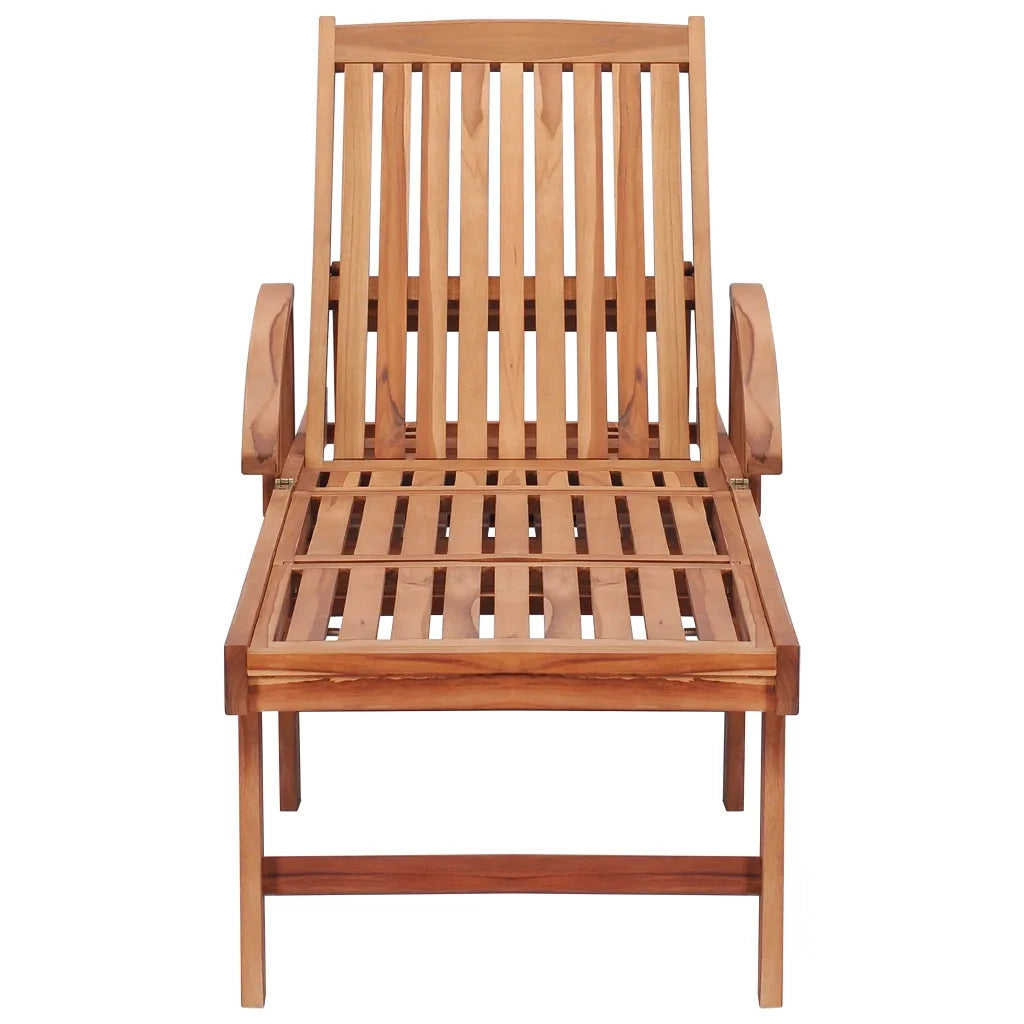 Lettini Prendisole 2 pz con Cuscino Blu Reale in Legno di Teak 3073196