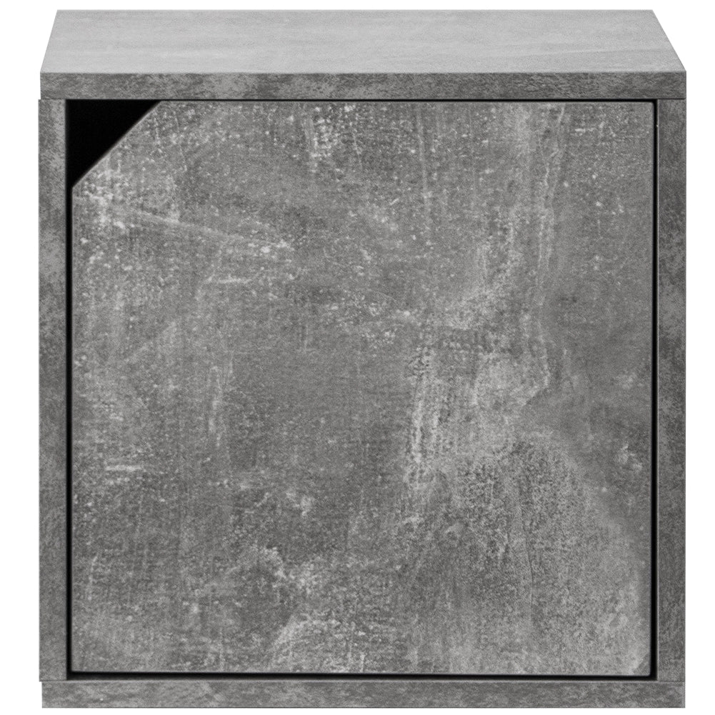 Mensola Cubo con 1 Anta da Parete Scaffale Montaggio Muro Cemento Design Moderno