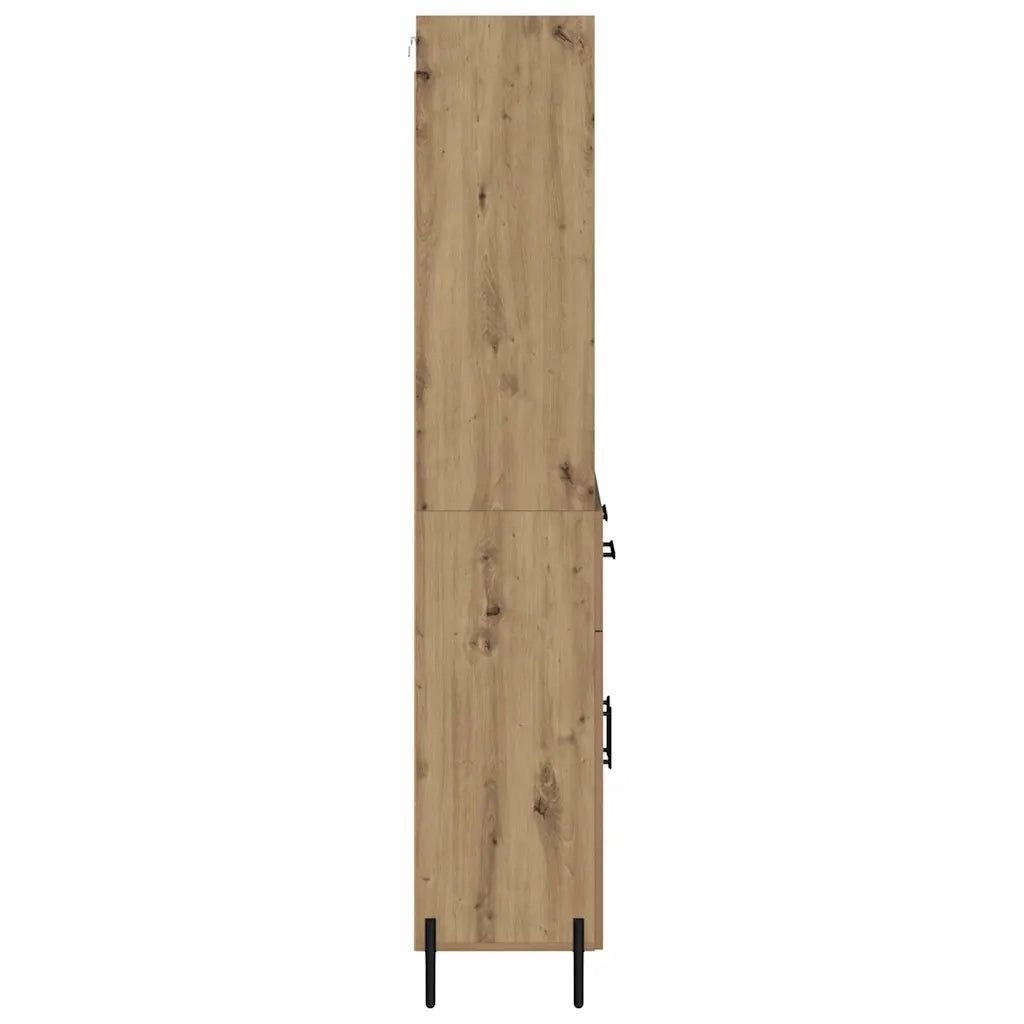 Credenza con Cassetto-Buffet-Armadio da cucina Rovere artigianale 69,5 x 32,5 x 180 cm 236279