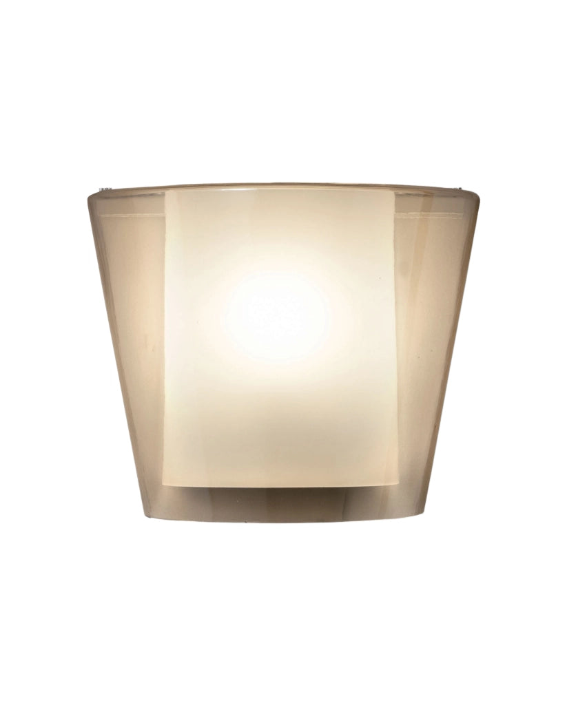 Lampada da Parete Viki in Metallo e Vetro Colore Ambra, Attacco E27 40W, Design Elegante per Interni IP20, 28.5x14.5x23.5 cm - Classe 1