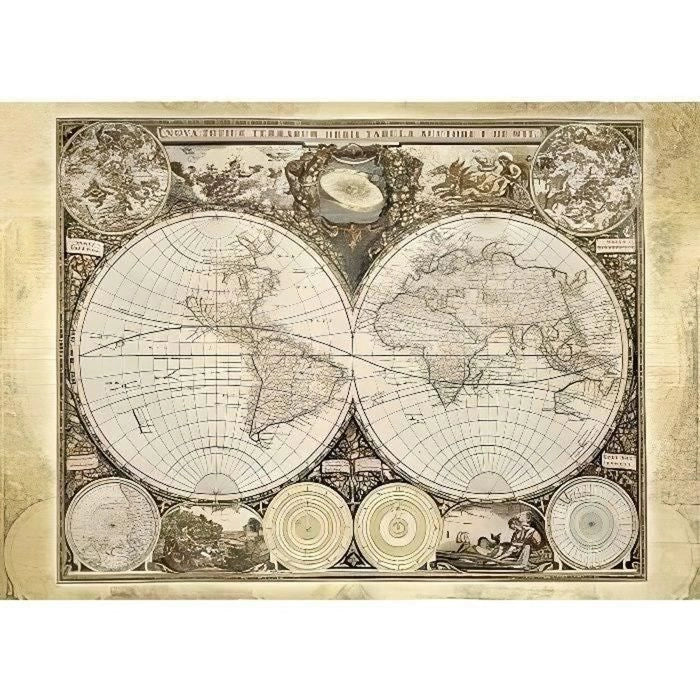 SCHMIDT SPIELE Puzzle per adulti con mappa del mondo storica - 2000 pezzi
