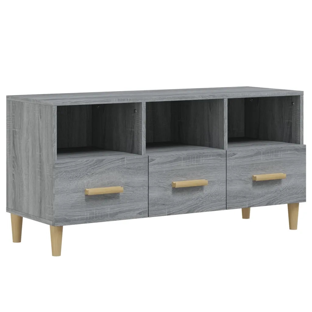 Mobile TV Grigio Sonoma 102x36x50 cm in Legno Multistrato 817496