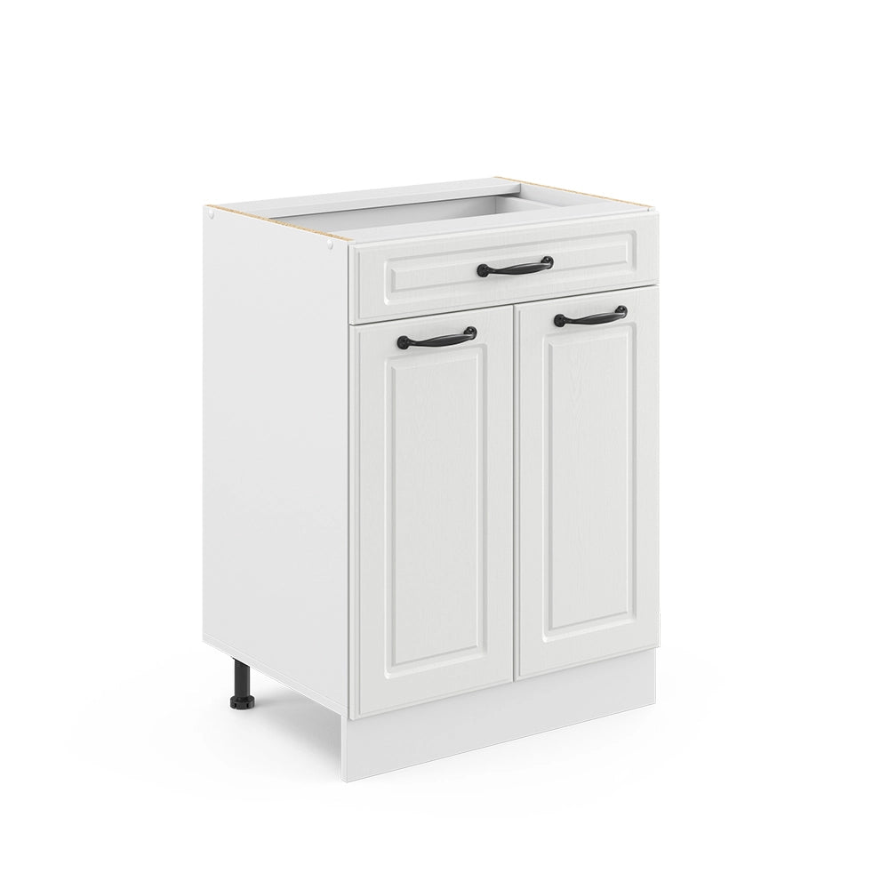 Vicco Mobiletto base per cucina Bianco casa di campagna 60 cm con cassetto, senza piano di lavoro