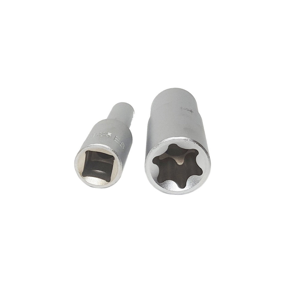 Trade Shop - Set 10 Bussole Torx Femmina 1/2" Lunghe E8 E10 E11 E12 E14 E16 E18 E20 E22 E24 -