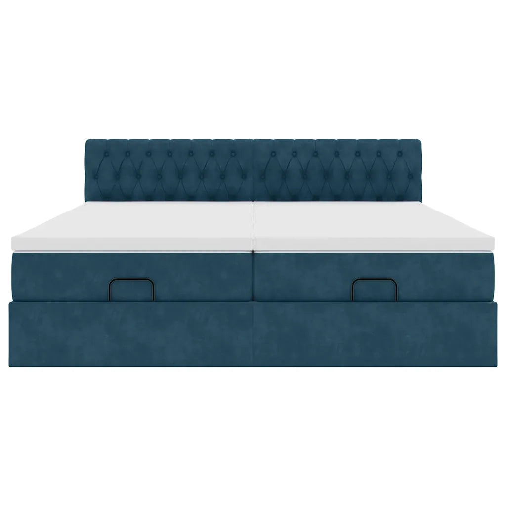 Struttura Letto Pouf con Materassi 180x200 cm Velluto 3312096