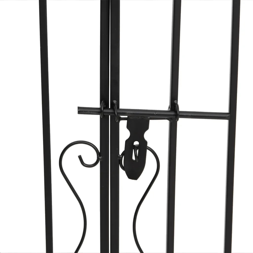 Cancello da Giardino Nero 121x8x120 cm in Ferro Battuto 363431