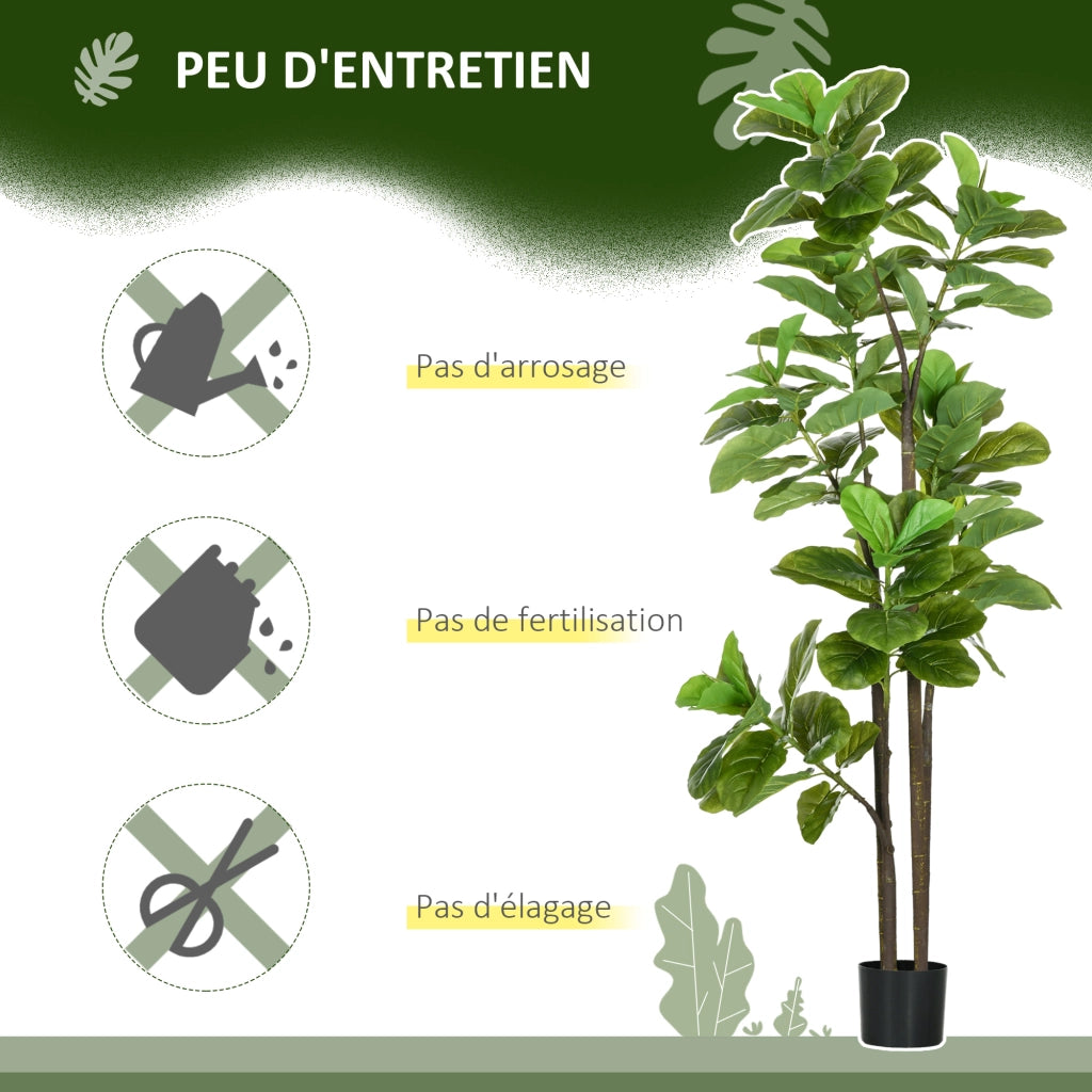 Piante Finto Ficus Lyrata 2 Pezzi ¨C Minimal ¨C Verde 180cm con Vaso
