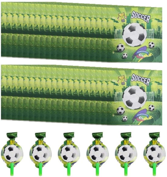 Servetten da Calcio 40 pezzi - Tema Calcio - Servetten in Carta - Decorazione per la Tavola da Pranzo - Aeroplani in Fiamme 6 pezzi - Materiale Sostenibile - Servetten per la Tavola