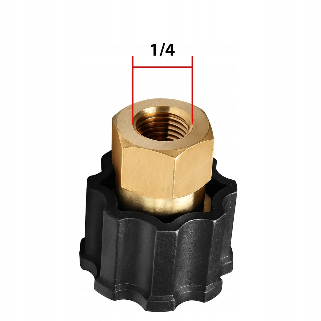 Adattatore Riduzione M22x1,5 a 1/4" F – Ottone con O-ring | Compatibile con Idropulitrici Kärcher HD/HDS