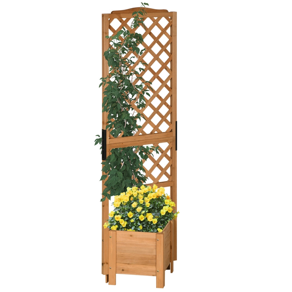 Fioriera con traliccio in legno di abete pre-oliato ¨C Xylo ¨C 54,5x52x180 cm