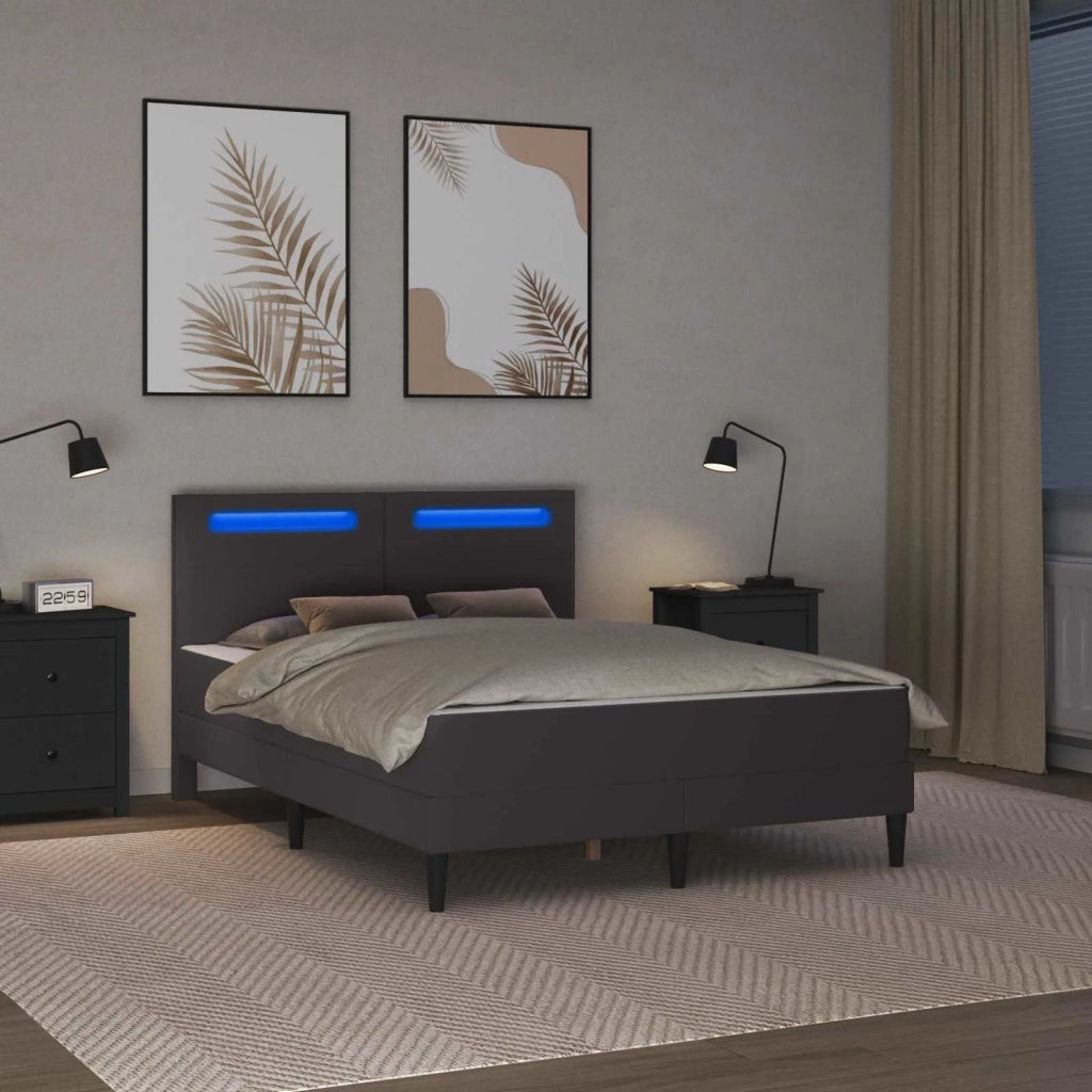 Struttura del letto con testiera Grigio 160 x 200 cm Similpelle 3415003