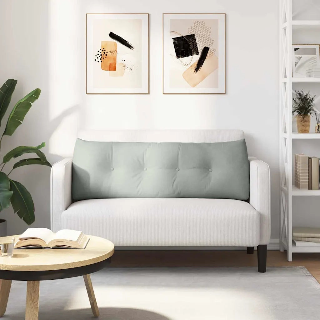 Cuscino per Schiena Grigio chiaro 140 x 24 x 50 cm Velluto 42014516