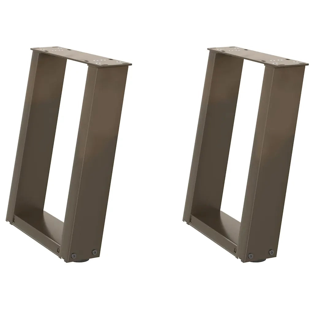 Gambe per Tavolino da Caff¨¨ a Forma di U 2 pz | Piede del tavolo Acciaio Naturale 28x(42-43) cm Acciaio
